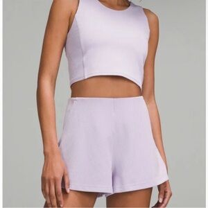 Lululemon Ribbed Softstreme High Rise Shorts in Lilac Ether 2” Inseam